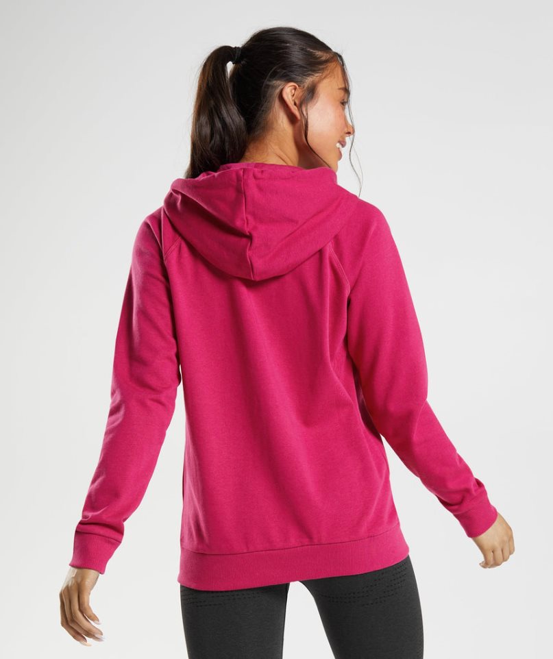 Women's Gymshark Training Zip Hoodie Fuchsia | NZ 7WPNKQ